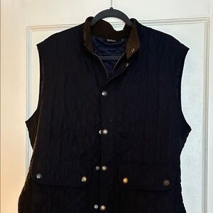 Navy Barbour Quilted Button Vest